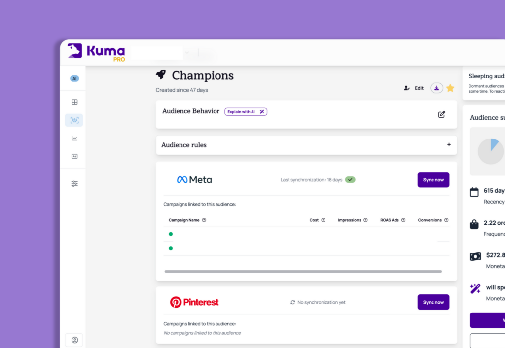 Exportez automatiquement vos audiences Shopify vers vos plateformes marketing